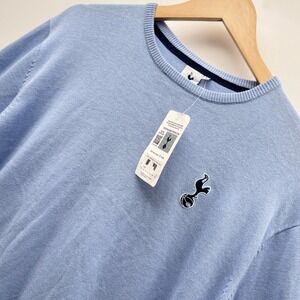 Tottenham Hotspur Crew Neck Jumper Blue Sweater Mens Large Cotton